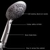 LORDEAR Luxury Large High Pressure 9 Setting Water Flexible Removable Rain Message Detachable Handheld Shower Head Set with Holder  5" Shower Head with 60'' Stainless Steel Hose  Brushed Nickel - B07CMDHX9D